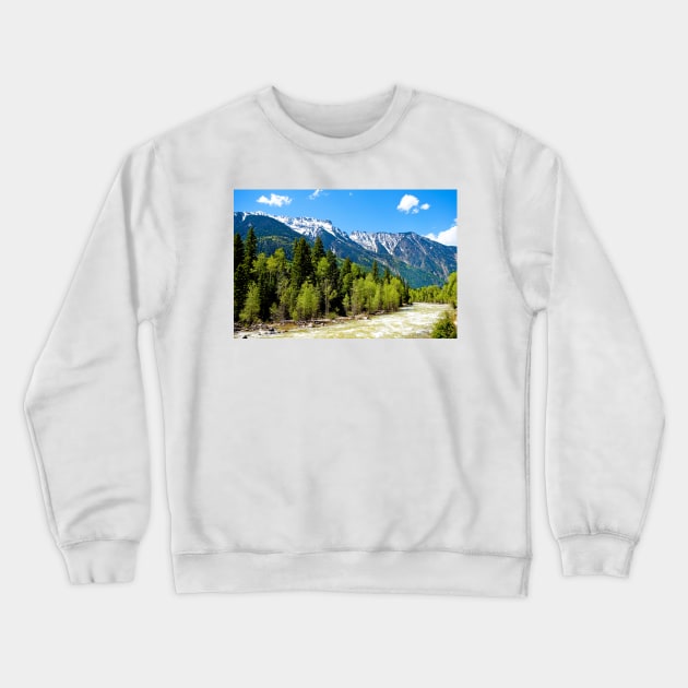 Grenadier Range and Las Animas River Study 1 Crewneck Sweatshirt by bobmeyers